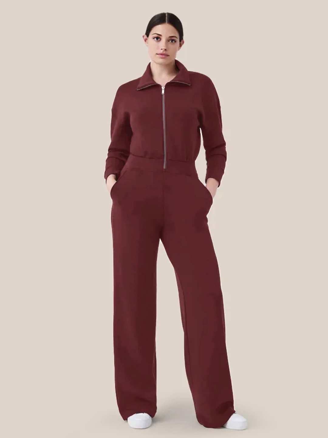 

KPOP Shirt Collar Top With Trousers, Burgundy