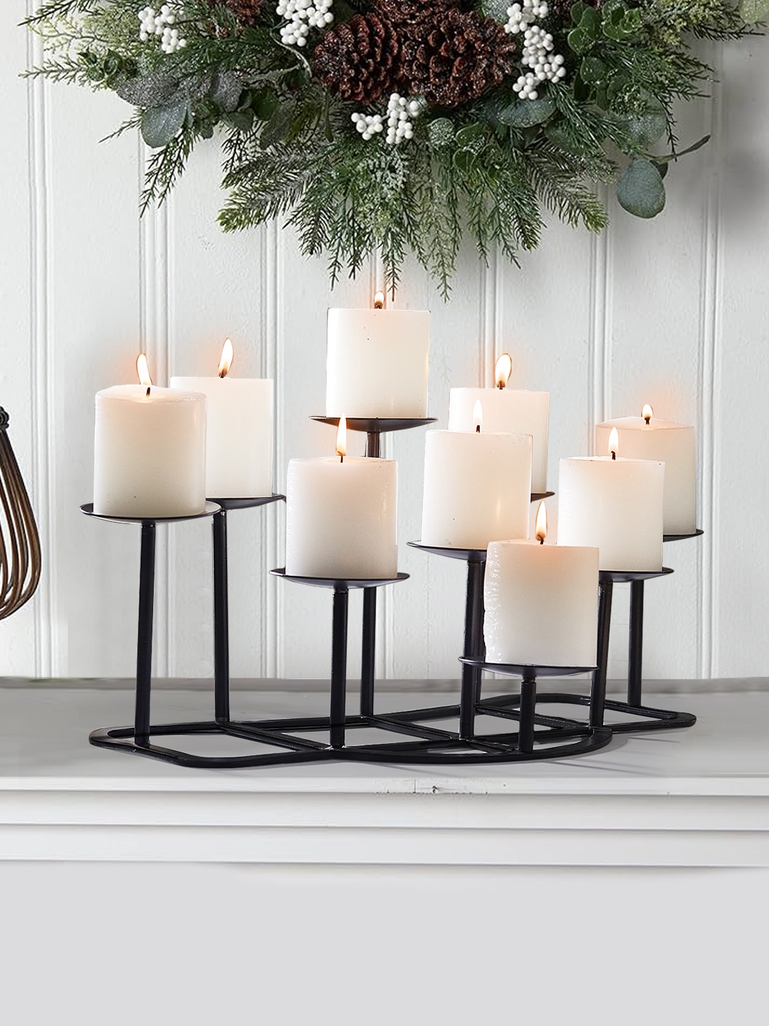 

TIED RIBBONS Black 9 Pillar Candle Holder