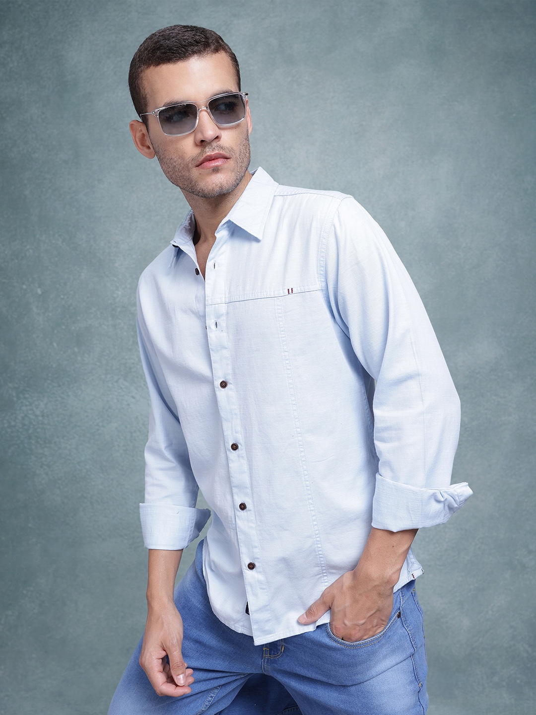 

The Roadster Life Co. Cotton Casual Shirt, Blue