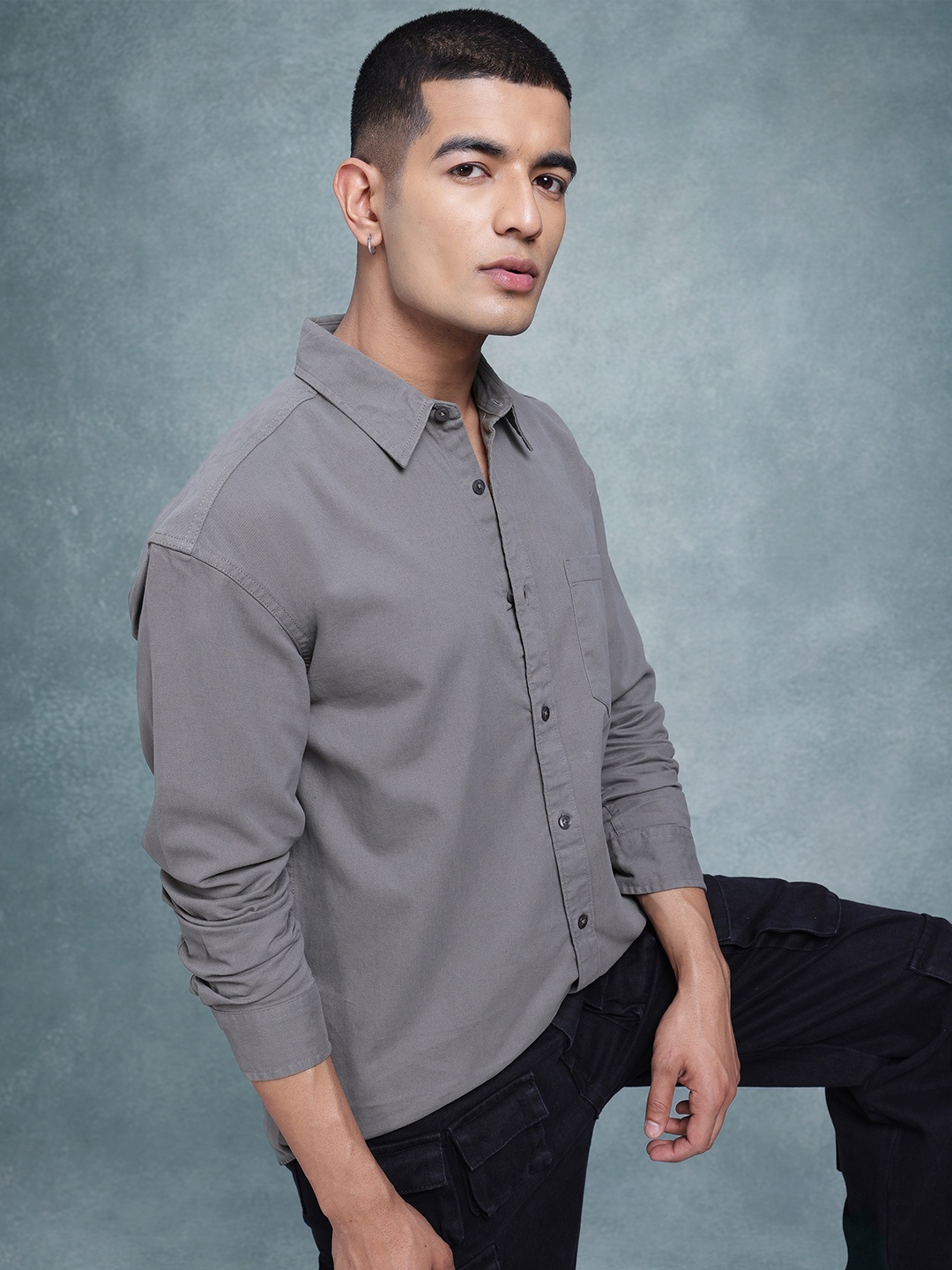 

The Roadster Life Co. Cotton Relaxed Fit Casual Shirt, Grey