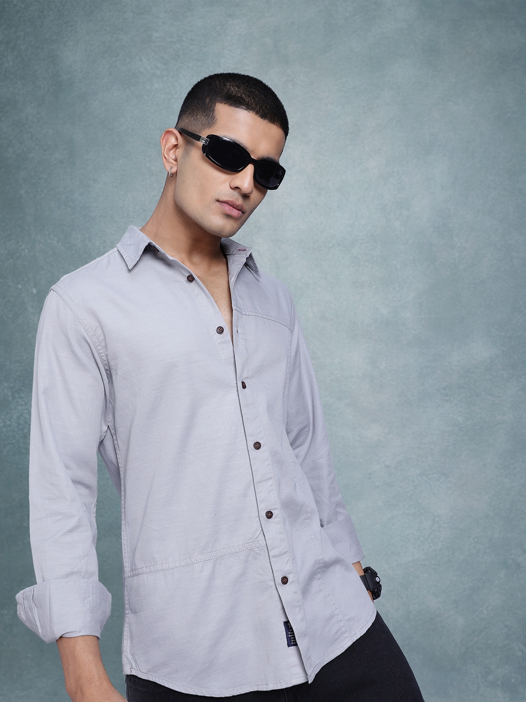 

The Roadster Life Co. Cotton Opaque Casual Shirt, Grey