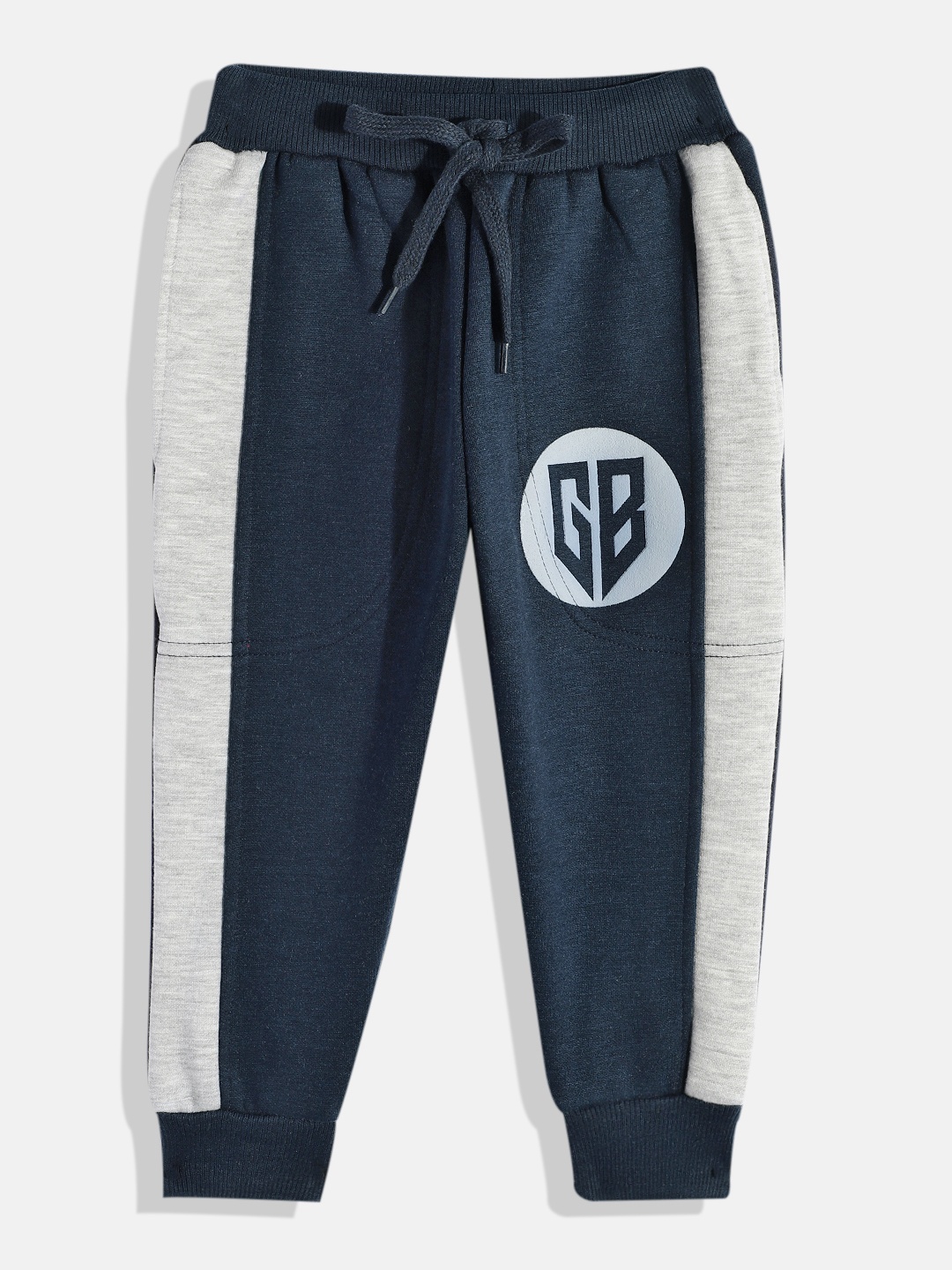 

Here&Now X Game Begins Boys Pure Cotton Colourblocked Joggers, Navy blue