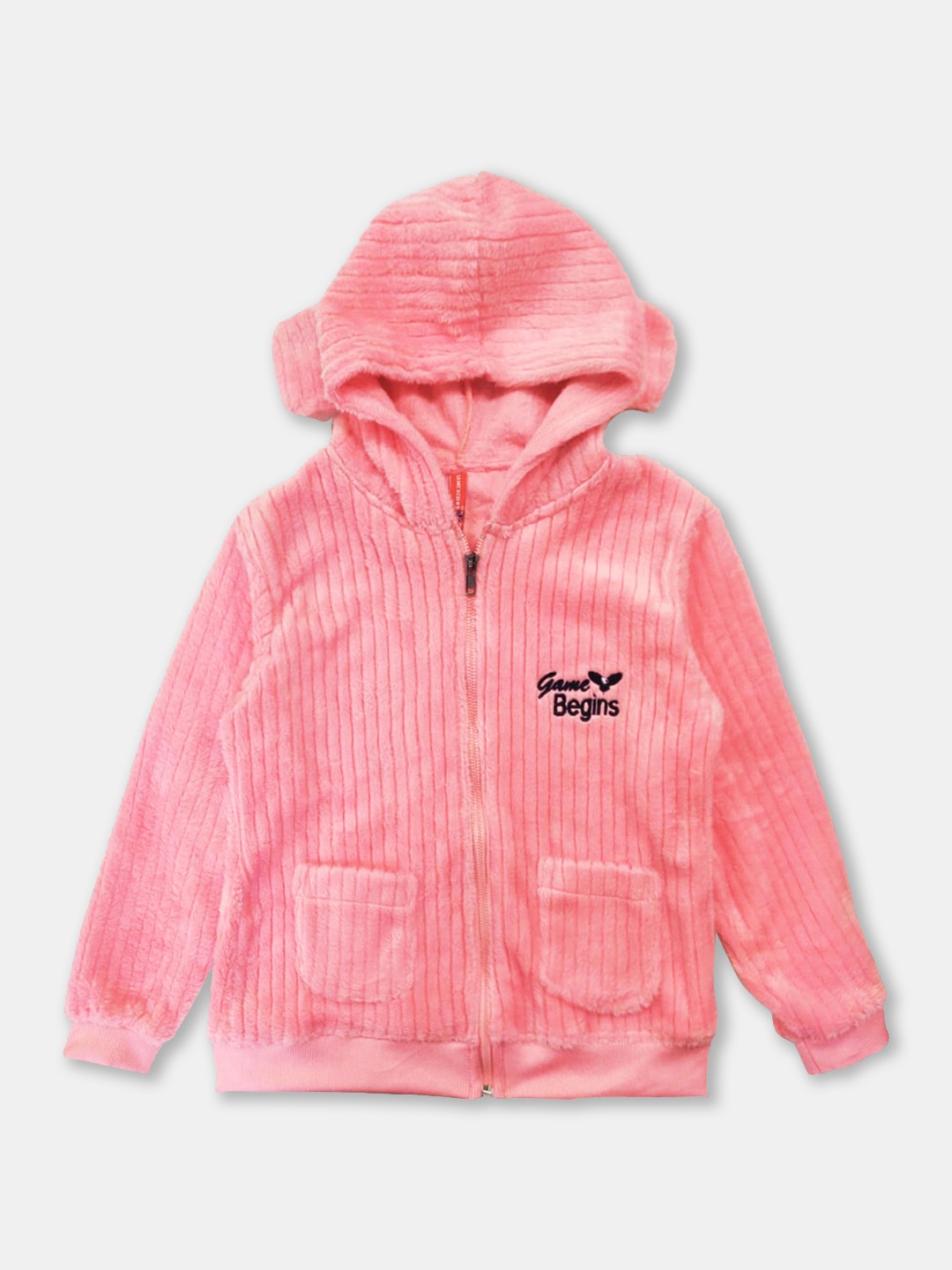 

Here&Now X Game Begins Girls Bear-Ear Hooded Sweatshirt, Pink