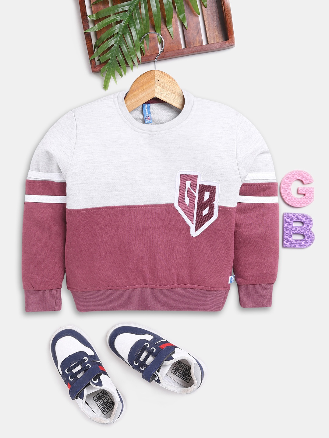 

Here&Now X Game Begins Boys Colourblocked Sweatshirt, Grey