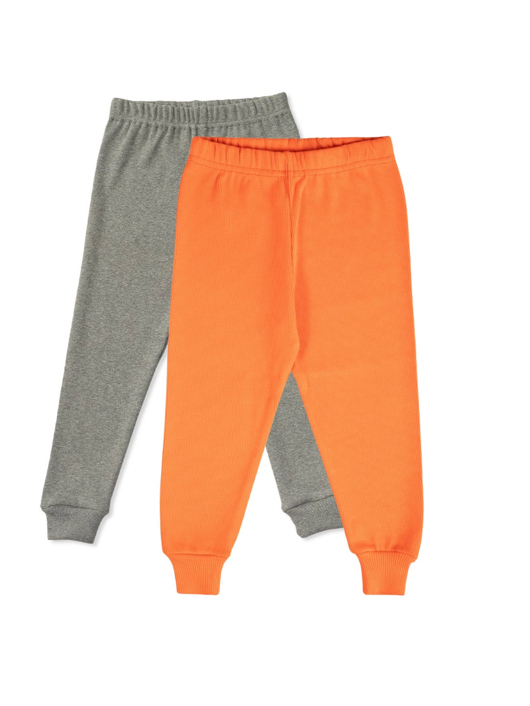 

BforBlossom kids Pack Of 2 Mid-Rise Comfortable Fit Pure Cotton Lounge Pants, Grey