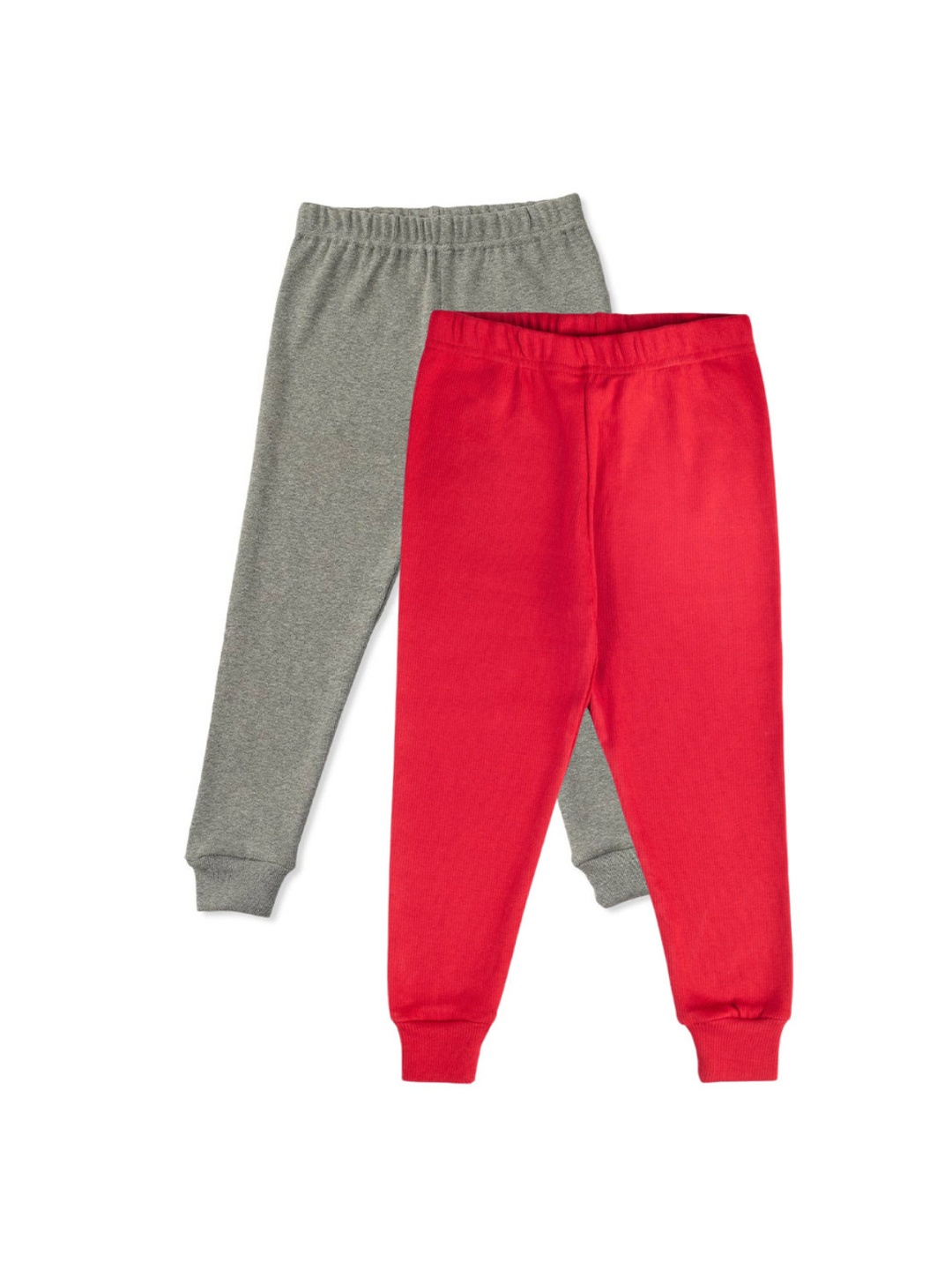 

BforBlossom kids Pack Of 2 Mid-Rise Comfortable Fit Pure Cotton Lounge Pants, Grey