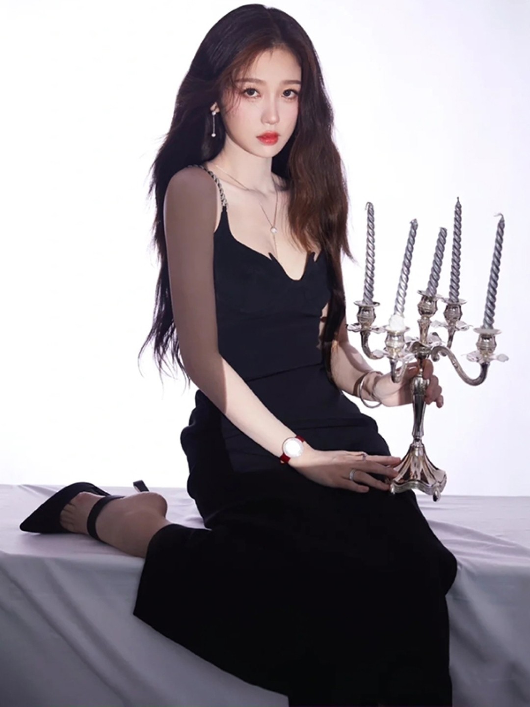 

KPOP Shoulder Straps Maxi Dress, Black