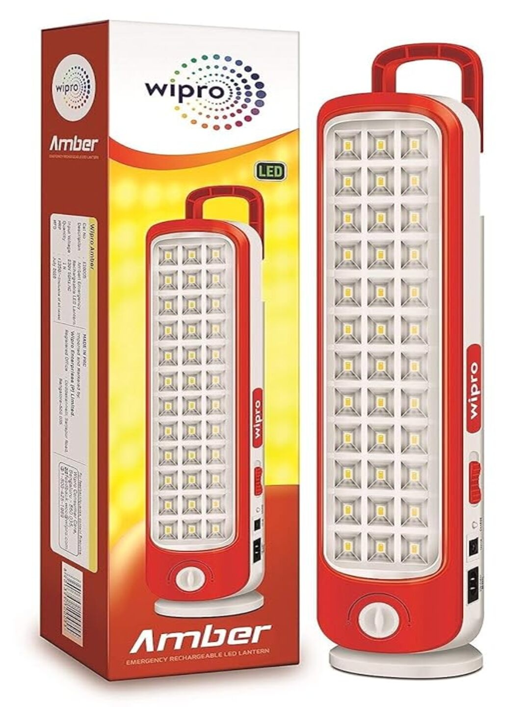 

Wipro Red Acrylic Industrial Rectangle Rechargeable LED Table Lamp