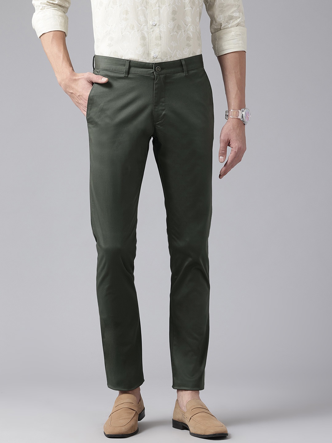 

Blackberrys Men B-91 Slim Fit Trousers, Olive