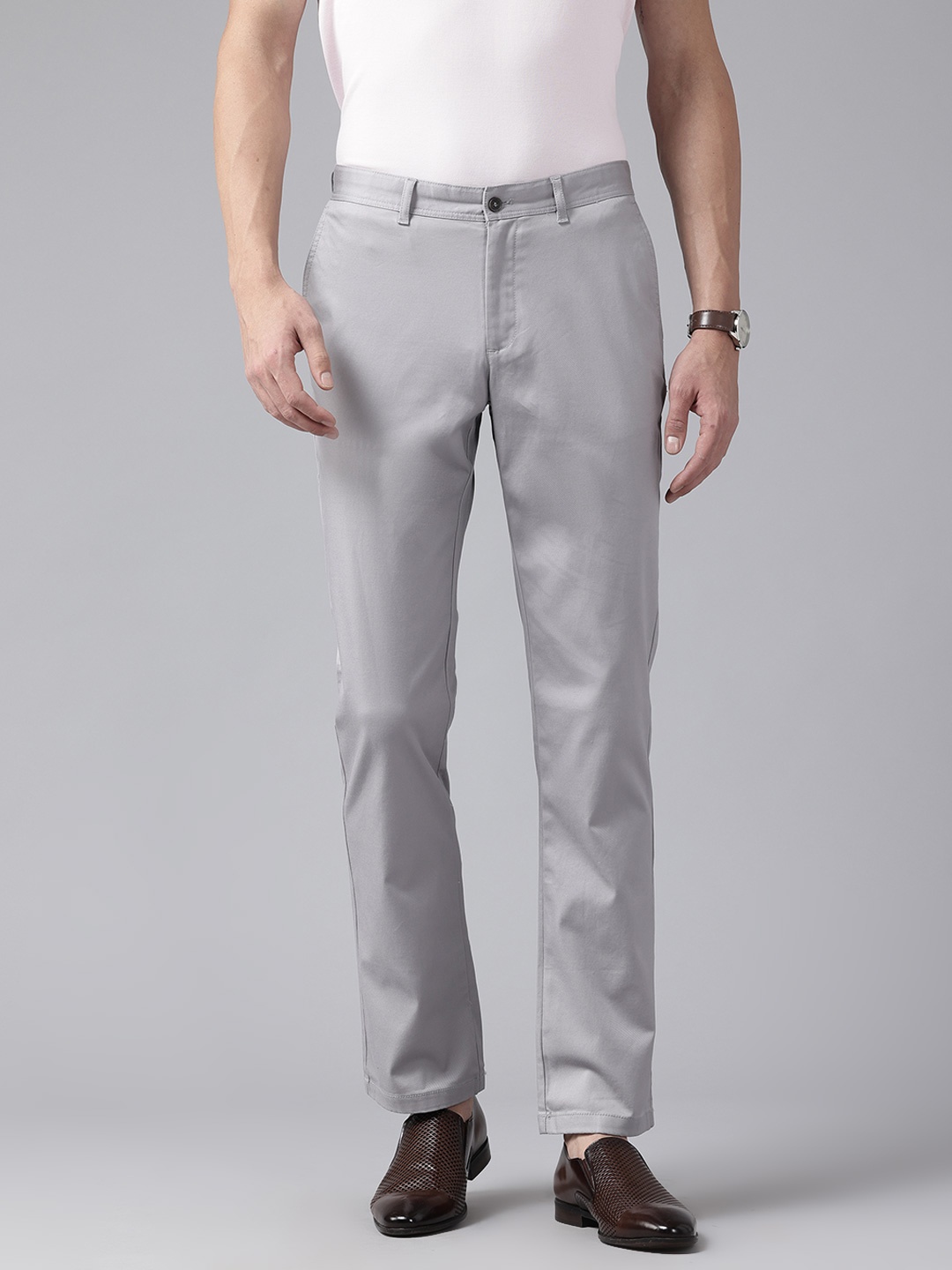 

Blackberrys Men Smart Fit Trousers, Grey
