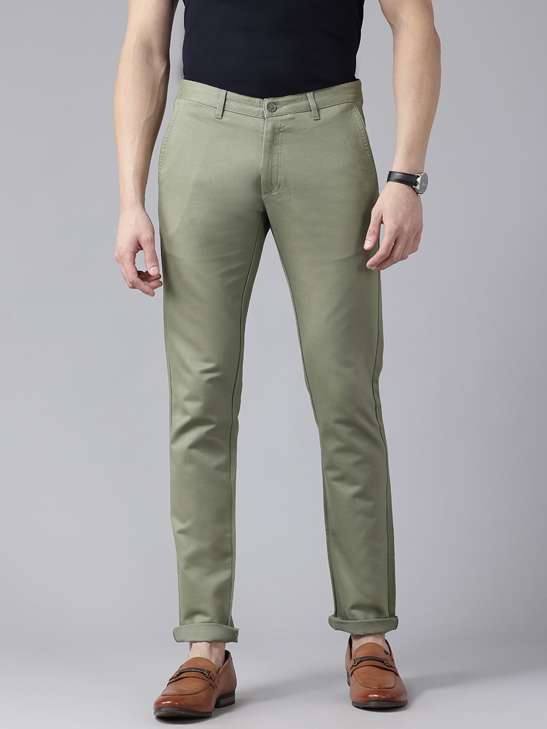 

Blackberrys Men B-91 Fit Chinos Trousers, Olive