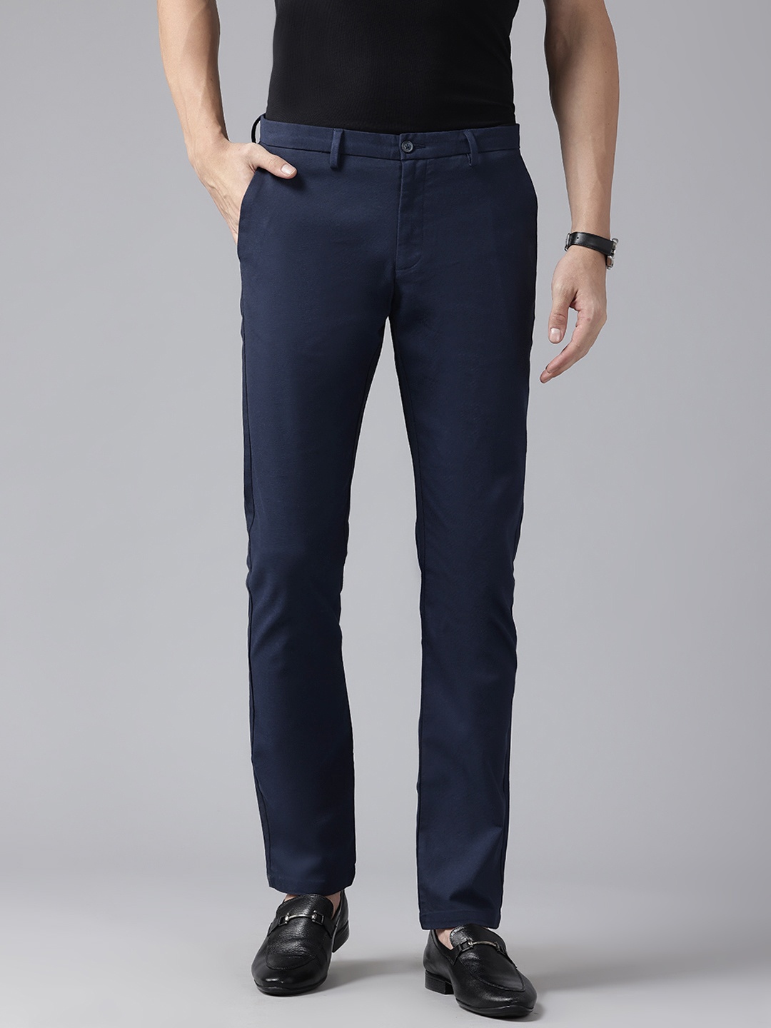 

Blackberrys Men Slim Fit Trousers, Navy blue