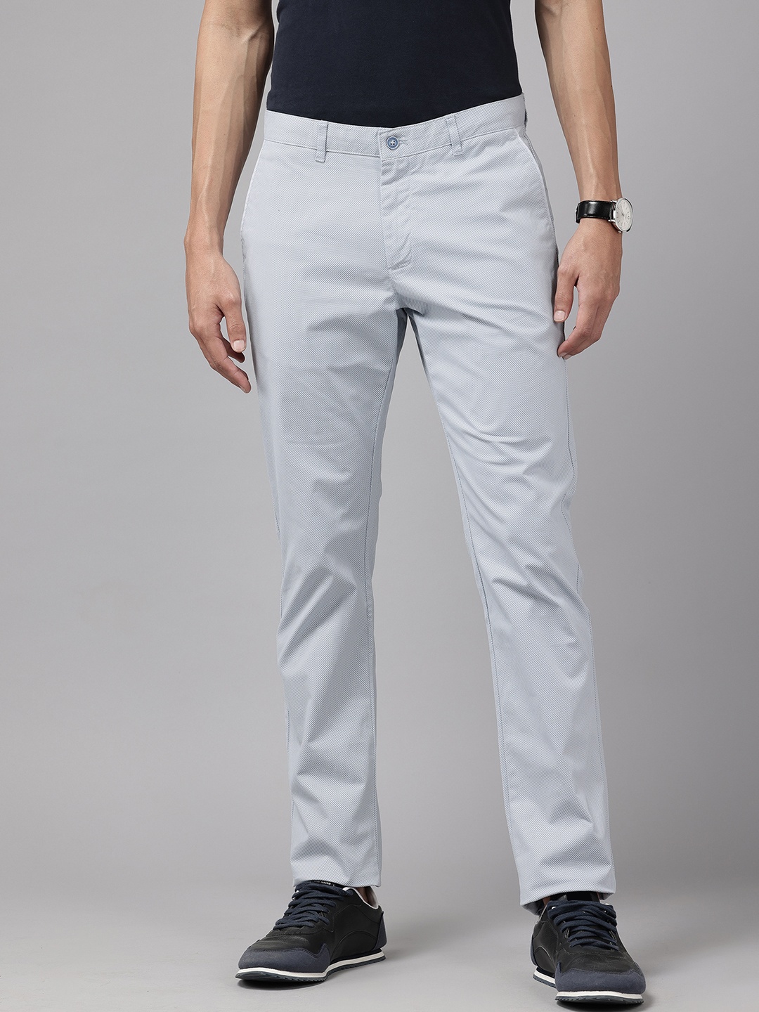 

Blackberrys Men Printed Slim Fit Trousers, Blue