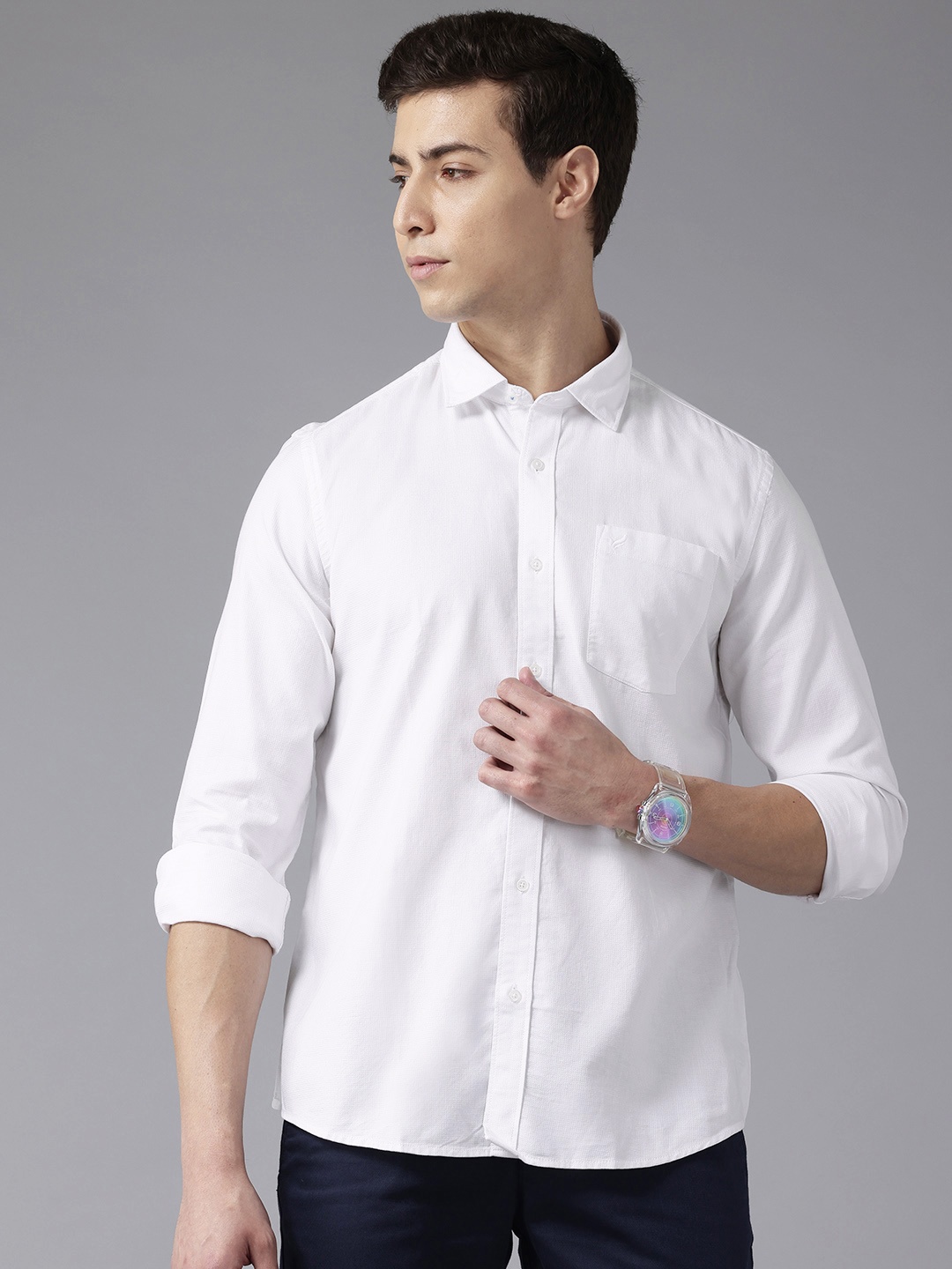 

Blackberrys Pure Cotton Slim Fit Casual Shirt, White