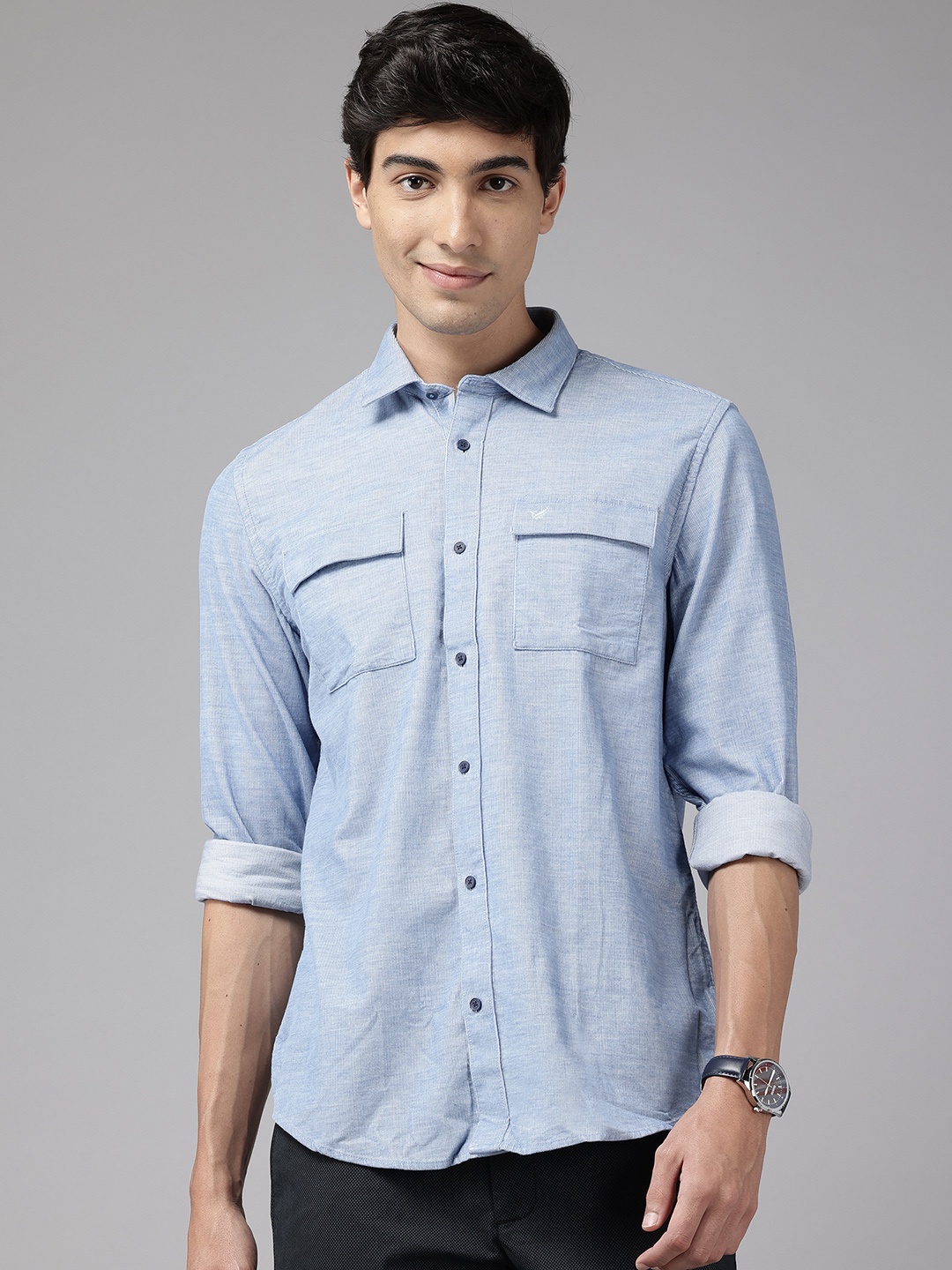

Blackberrys India Slim Fit Pure Cotton Shirt, Blue