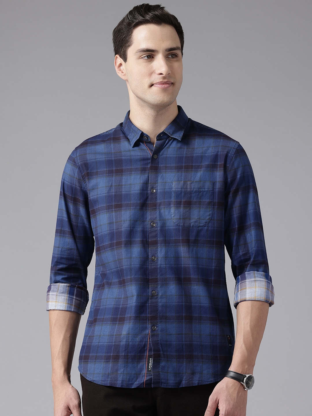 

Blackberrys Slim Fit Checked Casual Shirt, Blue