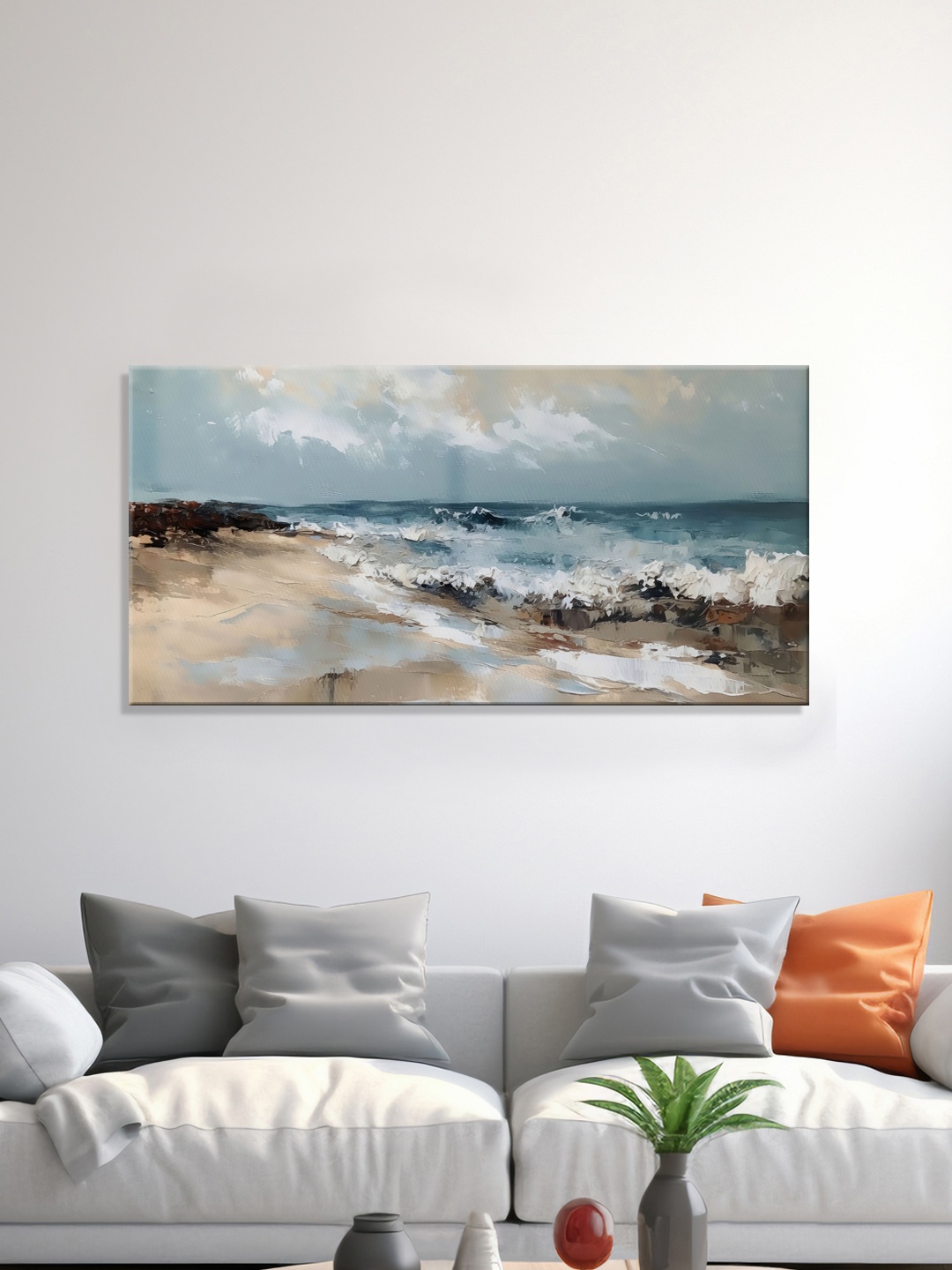 

999Store Grey & Brown Canvas Abstract Wall Art