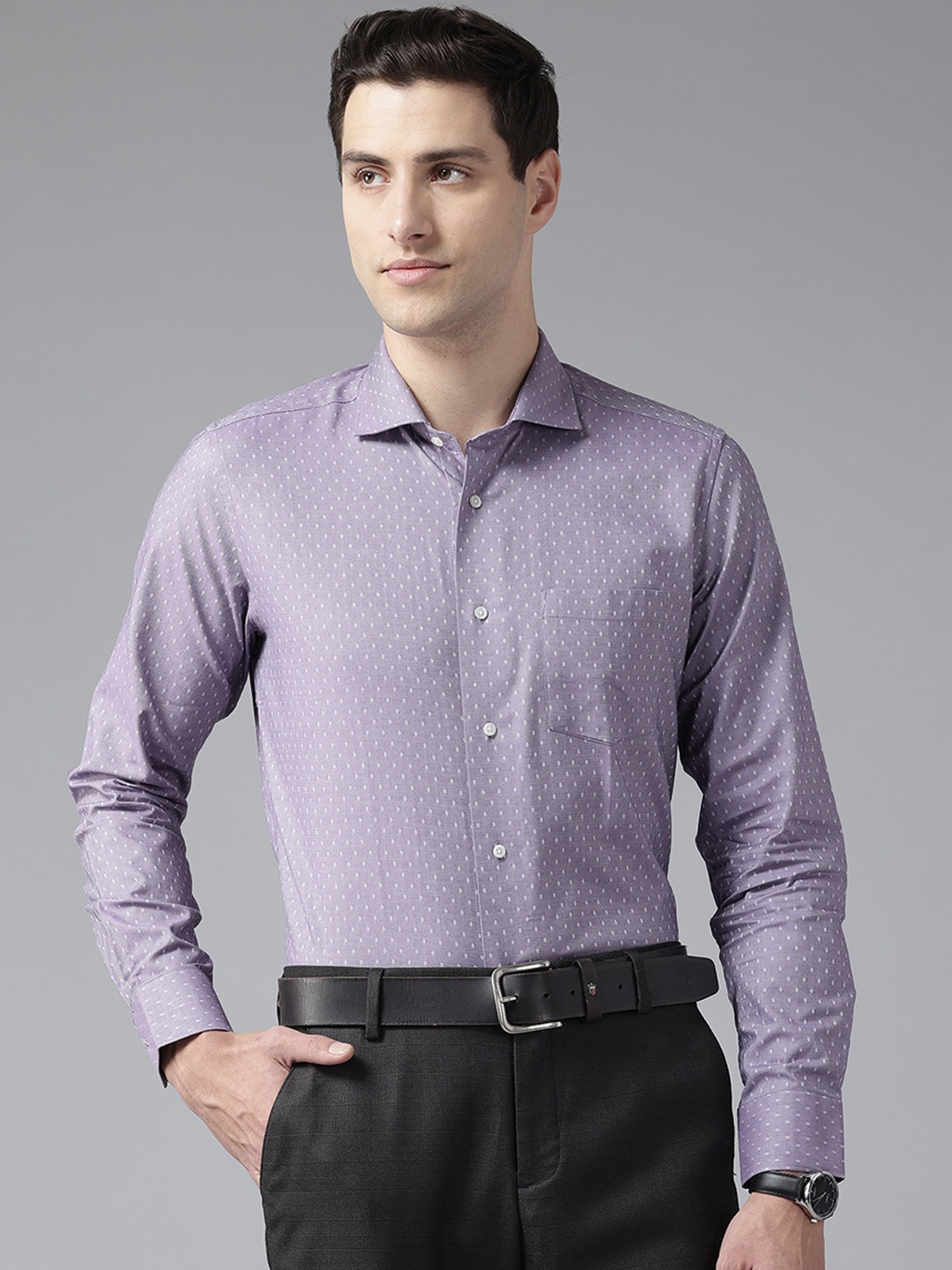 

Blackberrys India Slim Fit Pure Cotton Formal Shirt, Purple