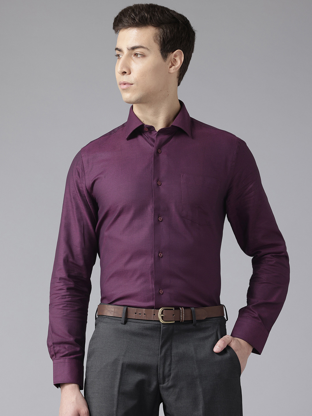 

Blackberrys India Slim Fit Pure Cotton Formal Shirt, Purple