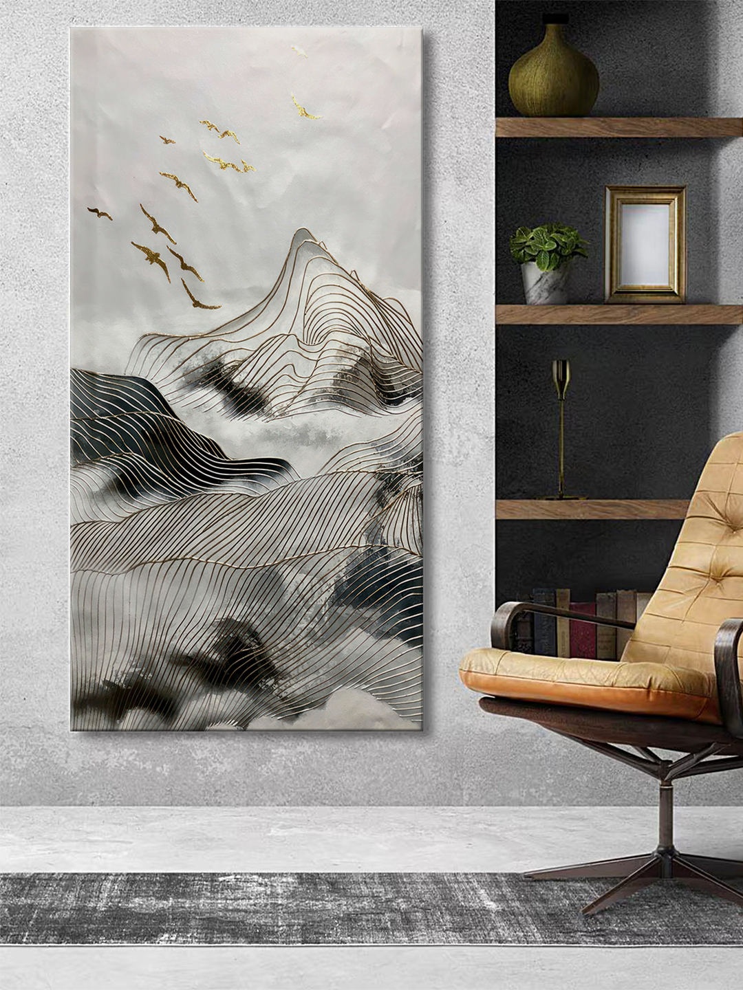 

999Store White & Black Mountain Canvas Wall Art