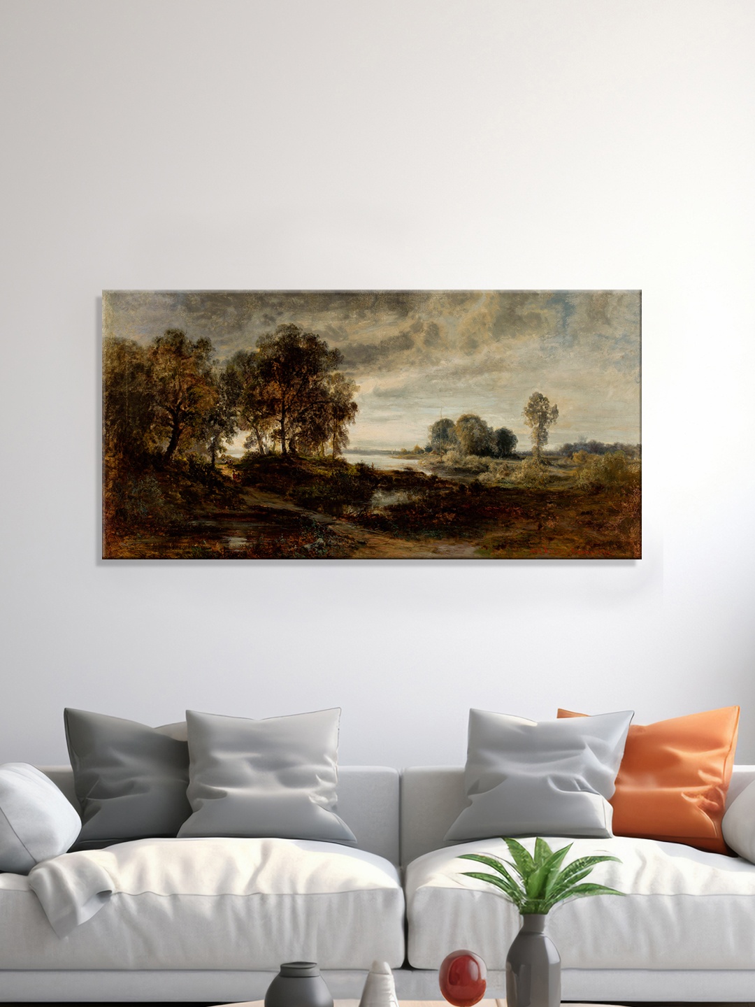 

999Store Brown & Grey Abstract Canvas Painting Wall Art