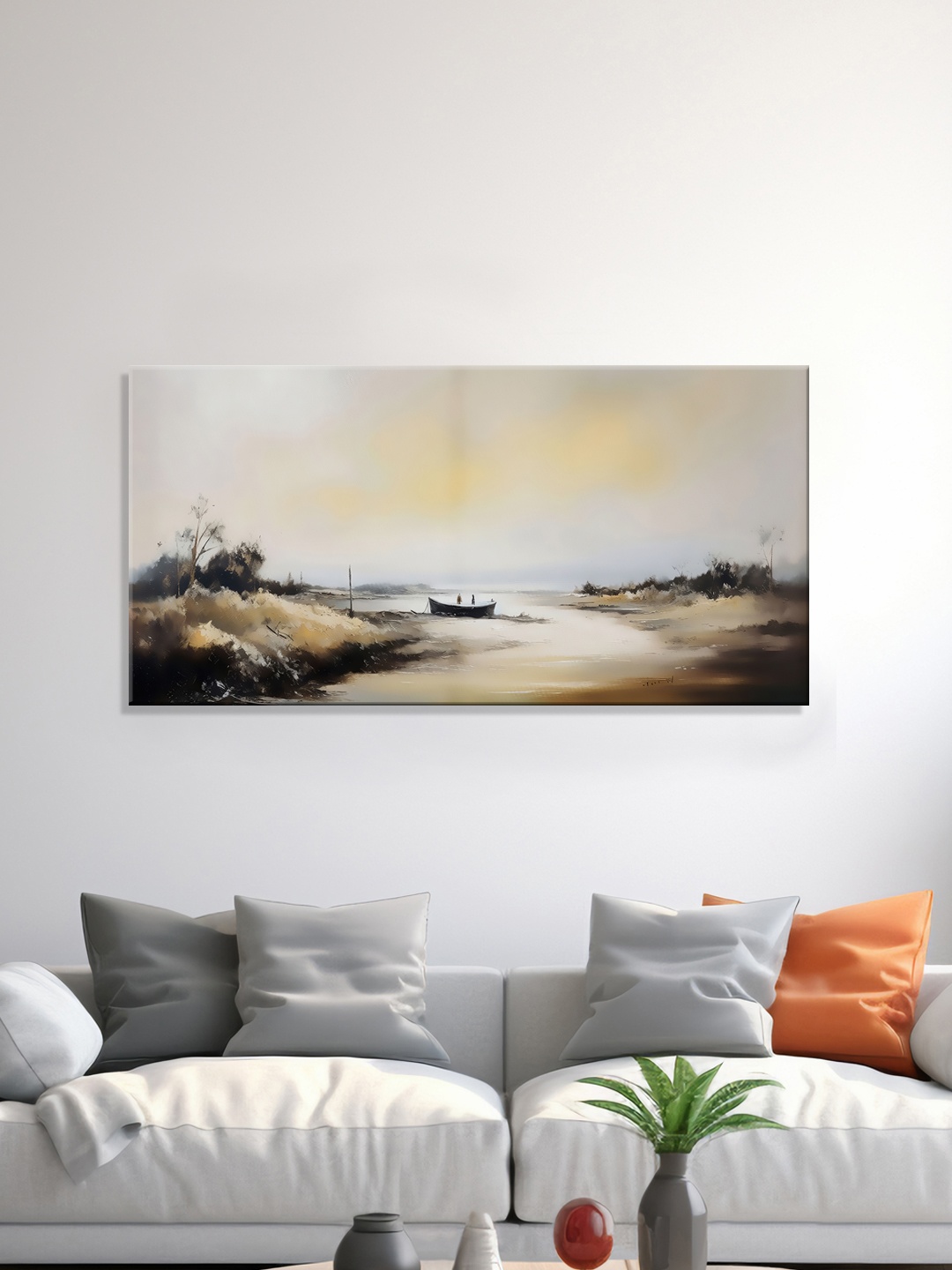 

999Store Beige & White Nature Canvas Wall Art