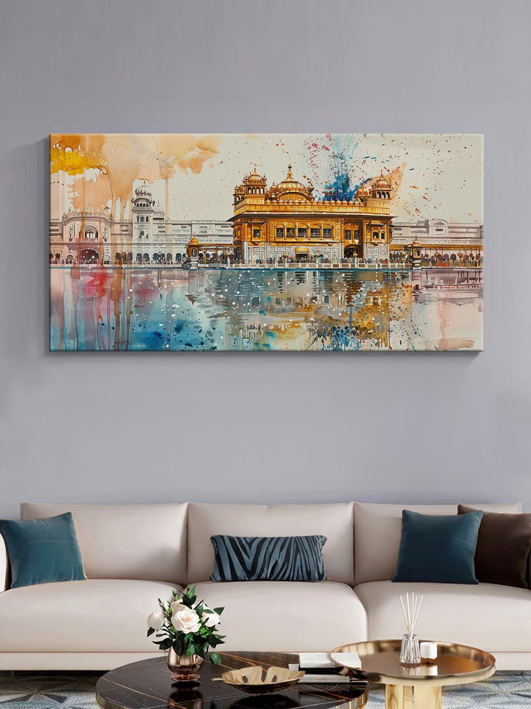 

999Store Blue & Brown Canvas Painting Wall Art
