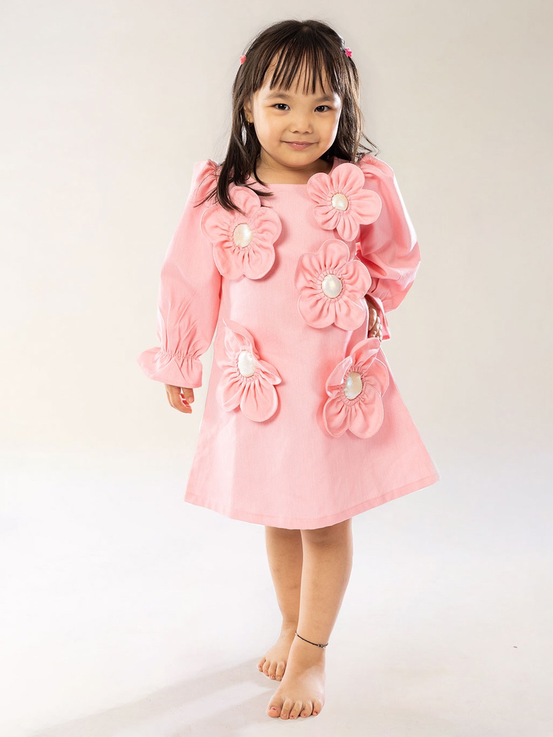 

BAESD Girls Denim A-Line Dress, Pink