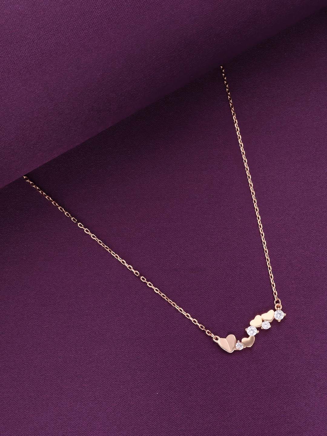 

KAI JEWEL Rose Gold Plated 92.5 Sterling Silver Cubic Zirconia Necklace
