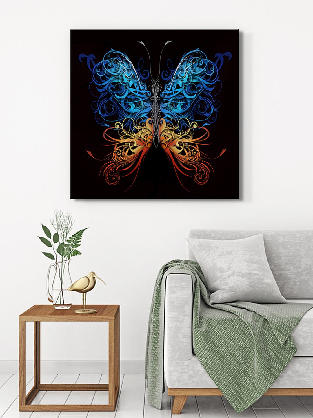 

999Store Black & Blue Canvas Abstract Wall Paintings