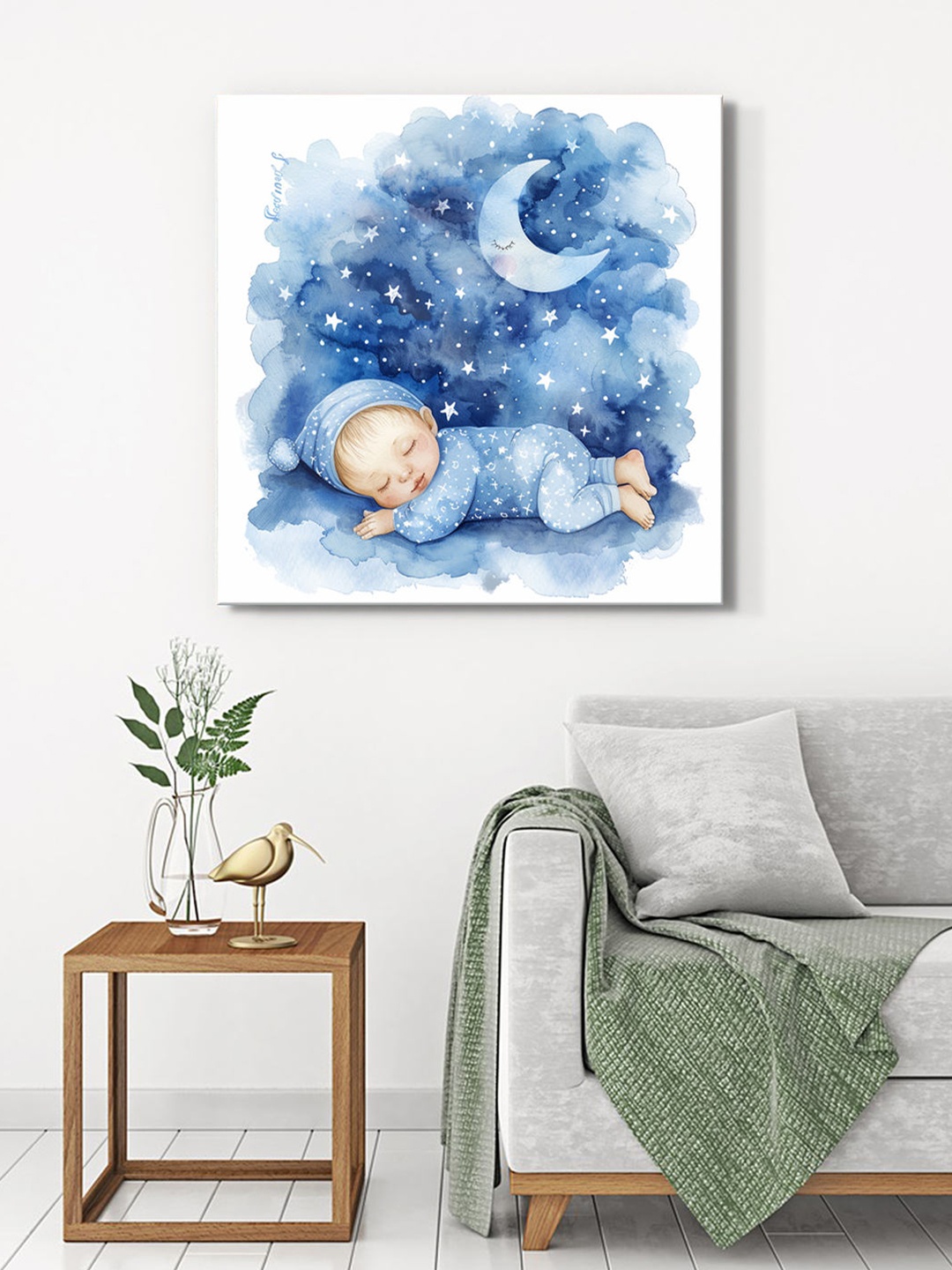 

999Store Blue & White Canvas Dynamic Seascape Wall Art