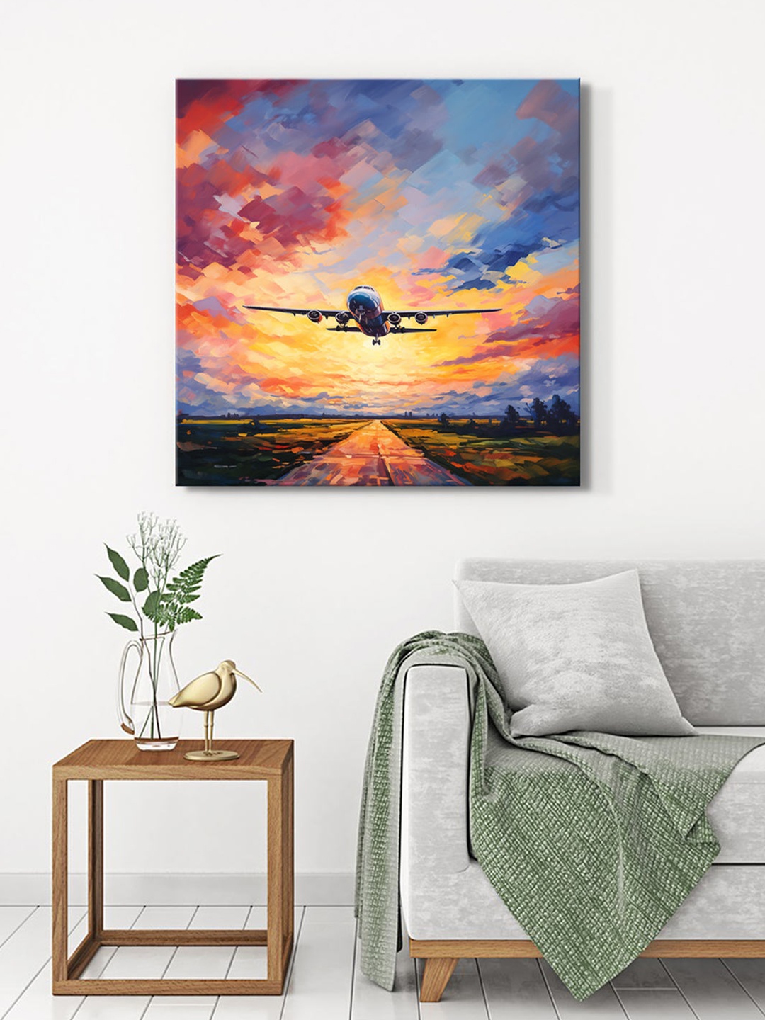 

999Store Purple & Yellow Lily Pond Canvas Painting Wall Art