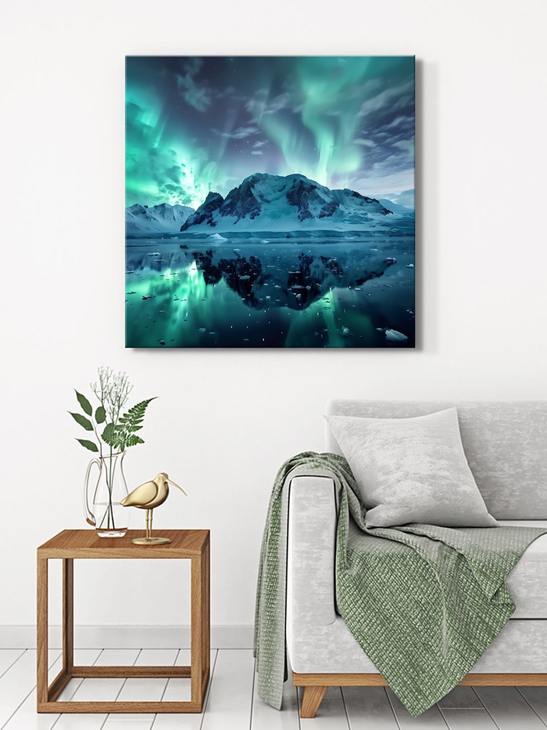 

999Store Green & Blue Canvas Arctic Landscape Wall Art