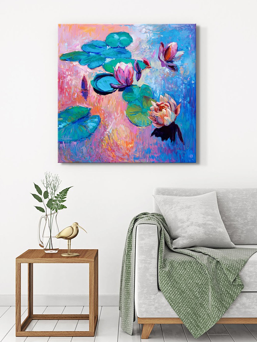 999Store Green & Blue Canvas Floral and Botanical Wall Art