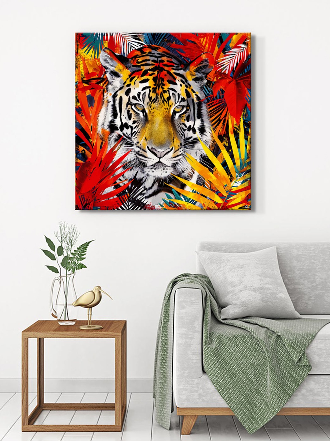 

999Store Yellow & Red Tiger Canvas Wall Art