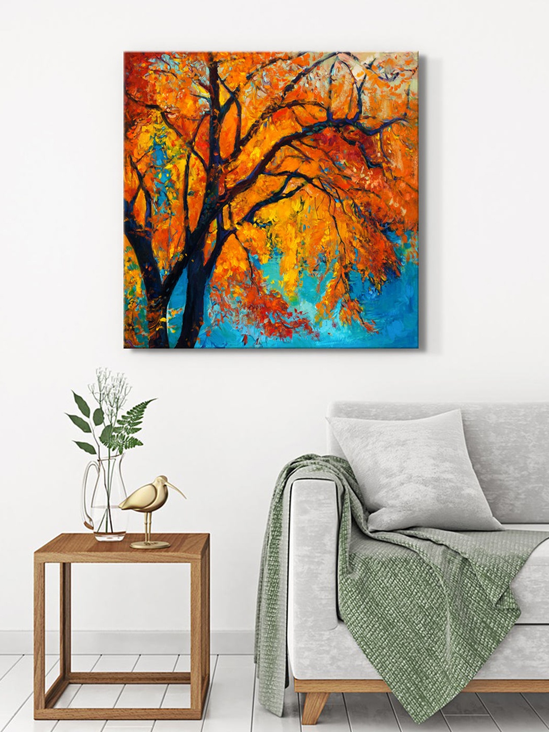 

999Store Yellow & Black Canvas Floral Wall Paintings
