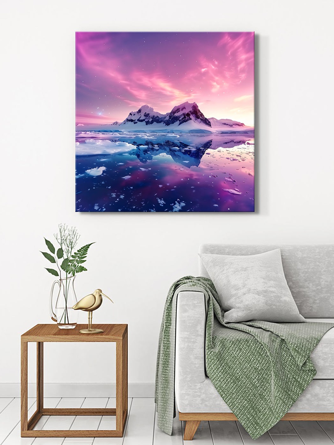 

999Store Blue & Purple Canvas Abstract Wall Paintings