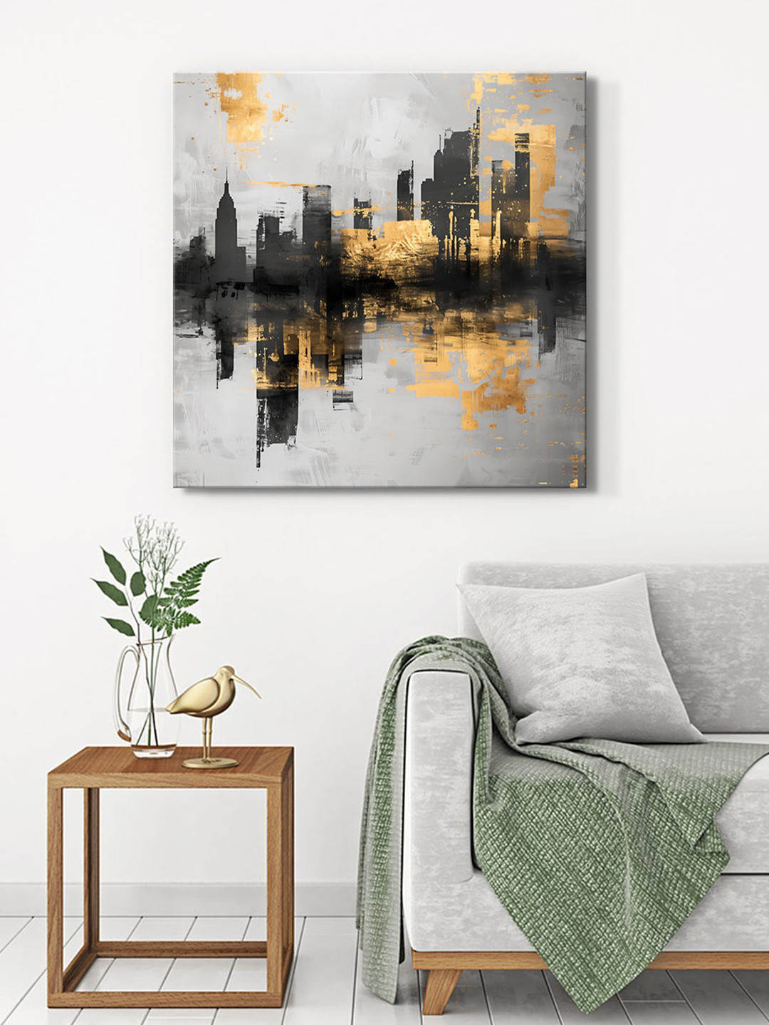 

999Store Grey & Black Canvas Wall Painting