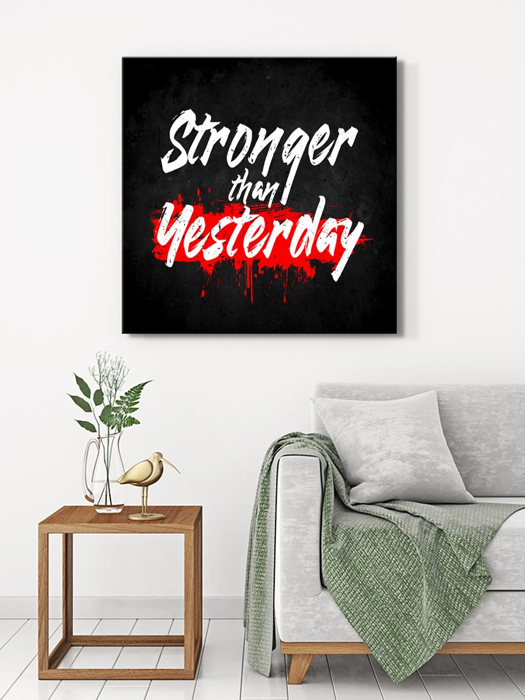 

999Store Black & Red Canvas Typography Wall Paintings