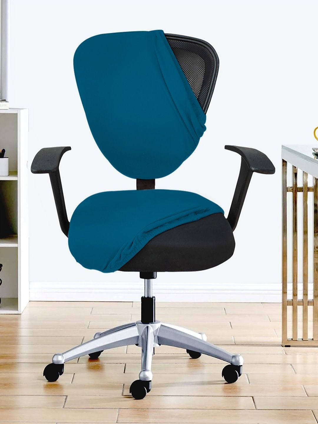 

Lazi Blue Stretchable Office Chair Cover