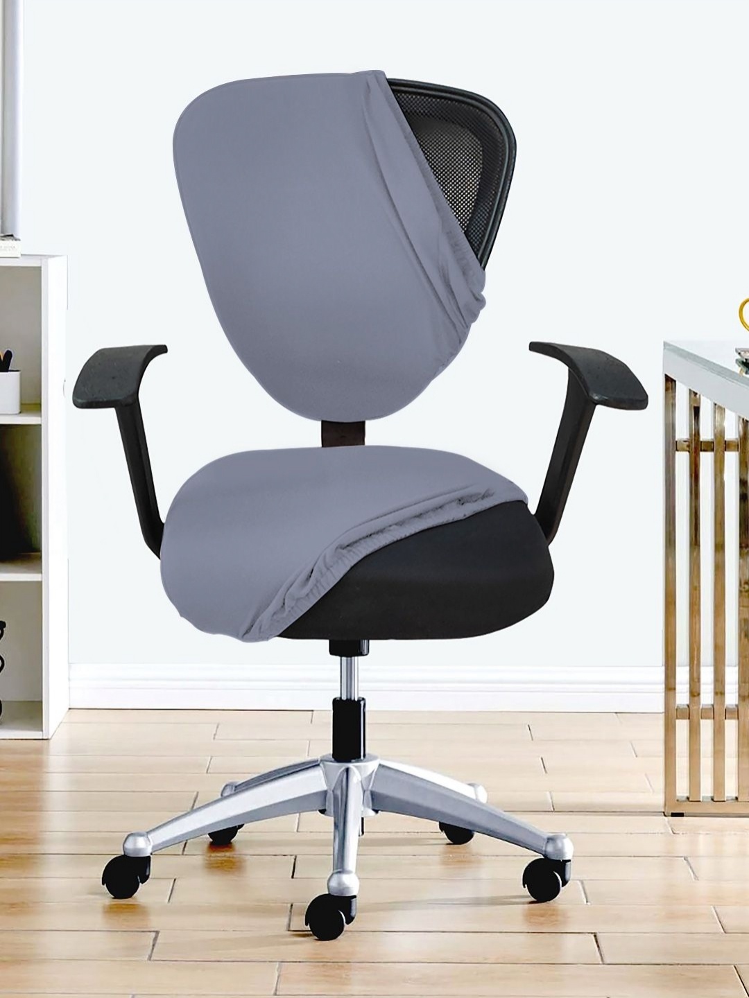 

Lazi Grey Stretchable Office Chair Cover