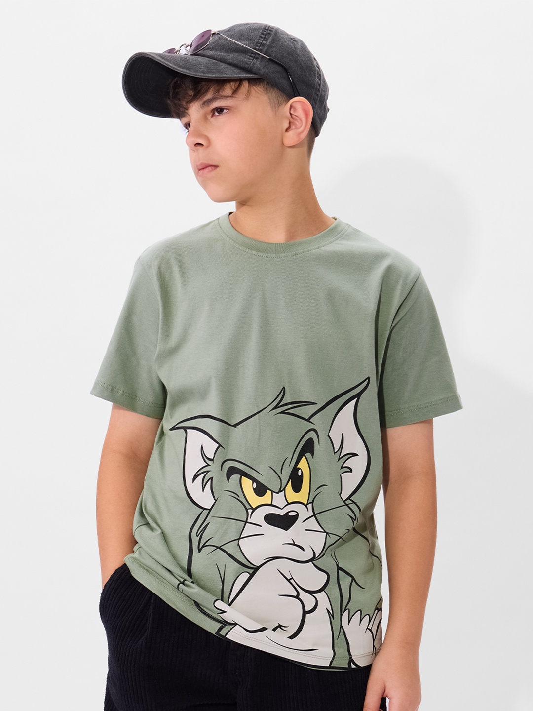 

The Souled Store Boys Graphic Printed Round Neck Cotton T-shirt, Grey