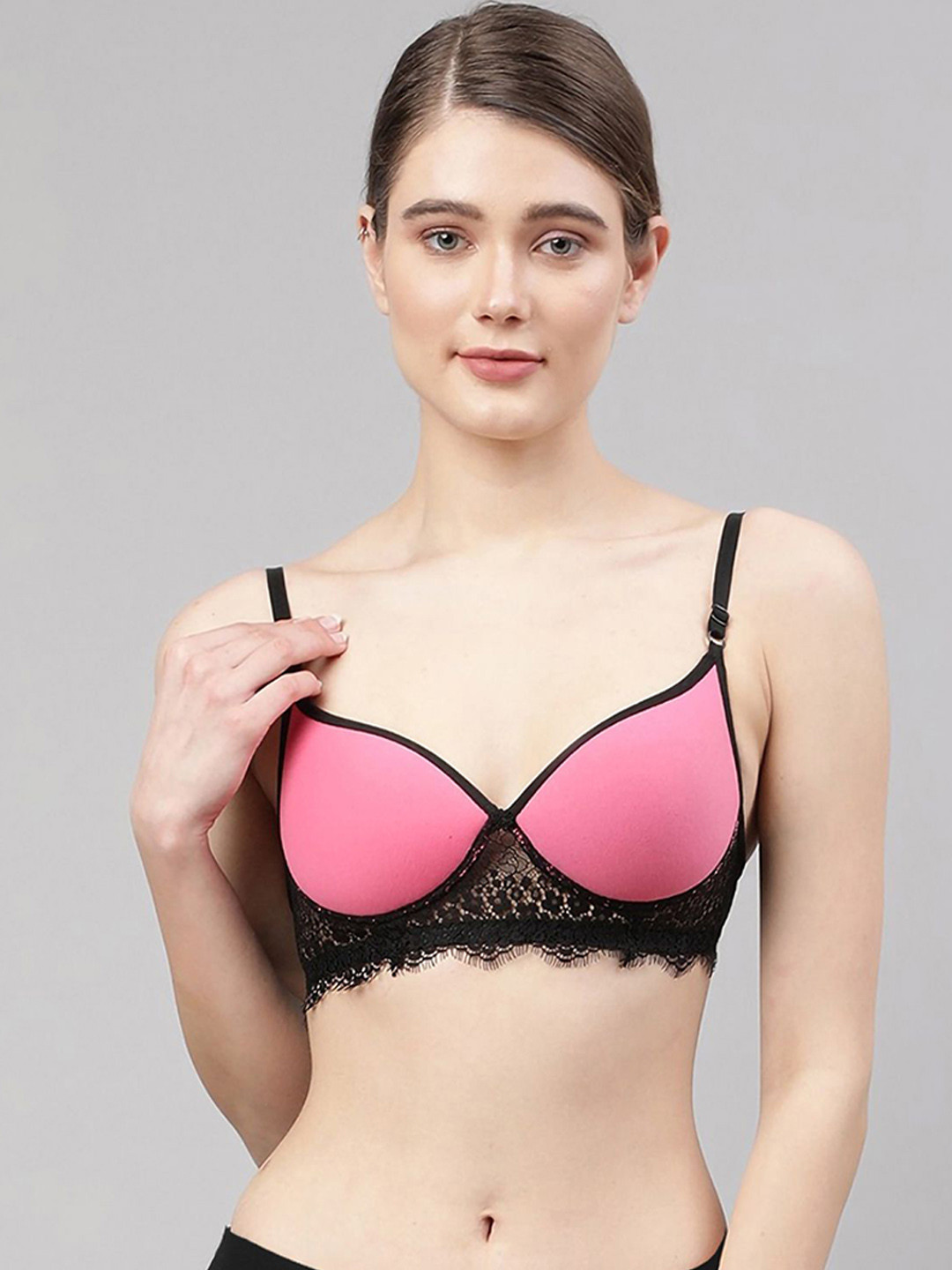 

AROUSY Women Lightly Padded Lingerie Set, Pink