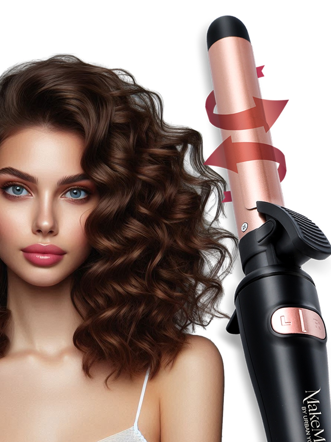 

URBANYOG Women MakeMeeBold Rotating Hair Curling Iron, Rose gold