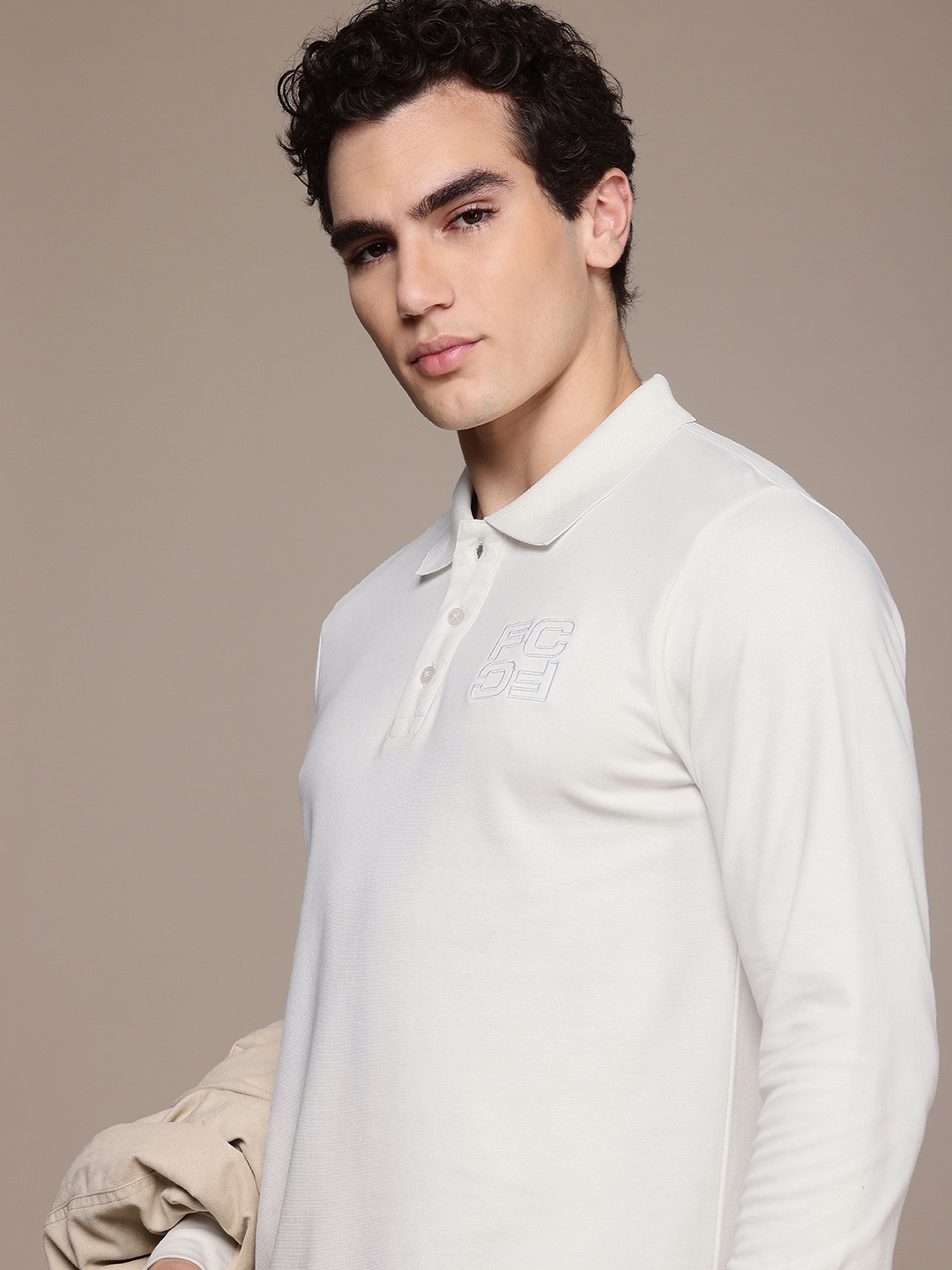 

French Connection Men Polo Collar T-shirt, White