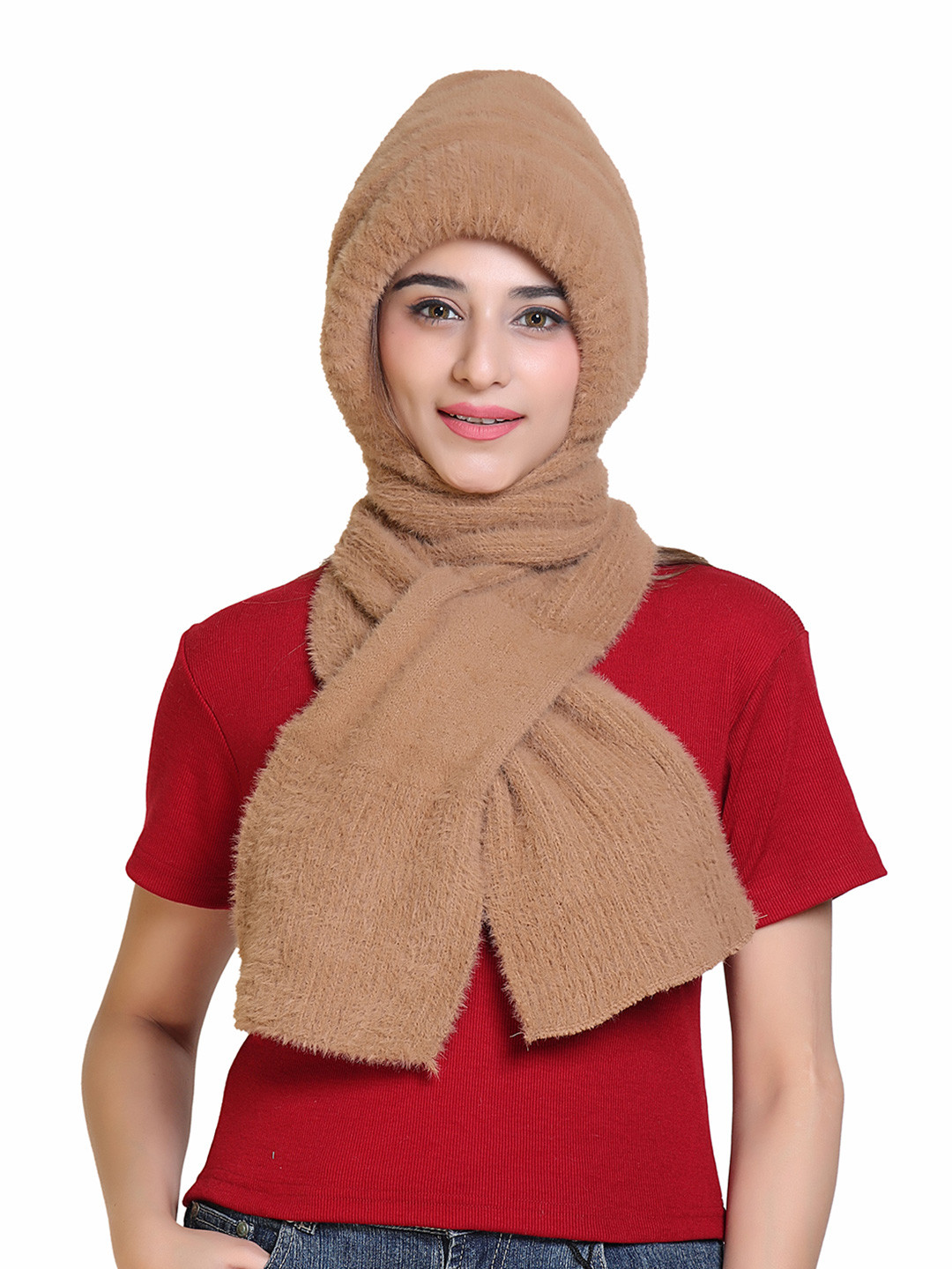 

Gajraj Women Self Design Muffler, Beige