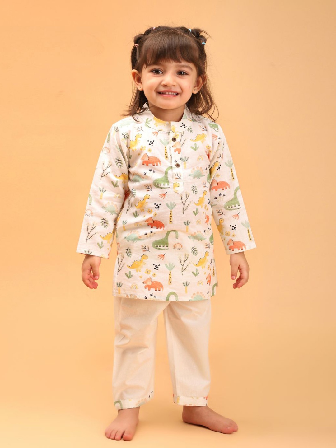 

MAMA AND PEACHES Unisex Kids Printed Night suit, White