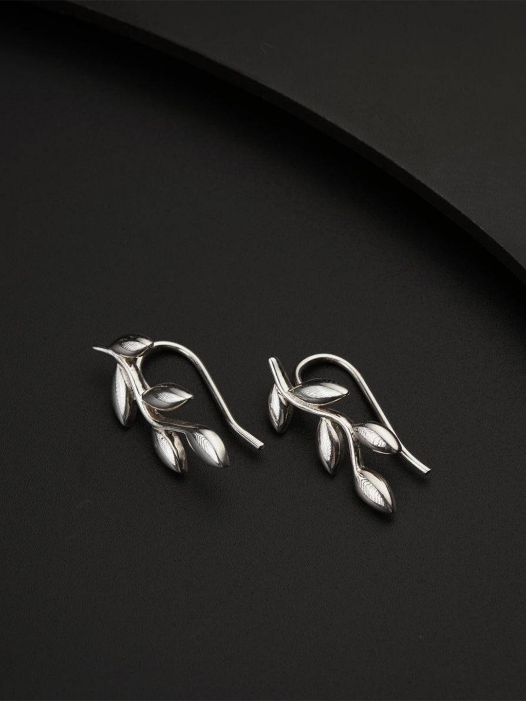 

House of Aadyaa 92.5 Sterling Silver Leaf Drop Earrings