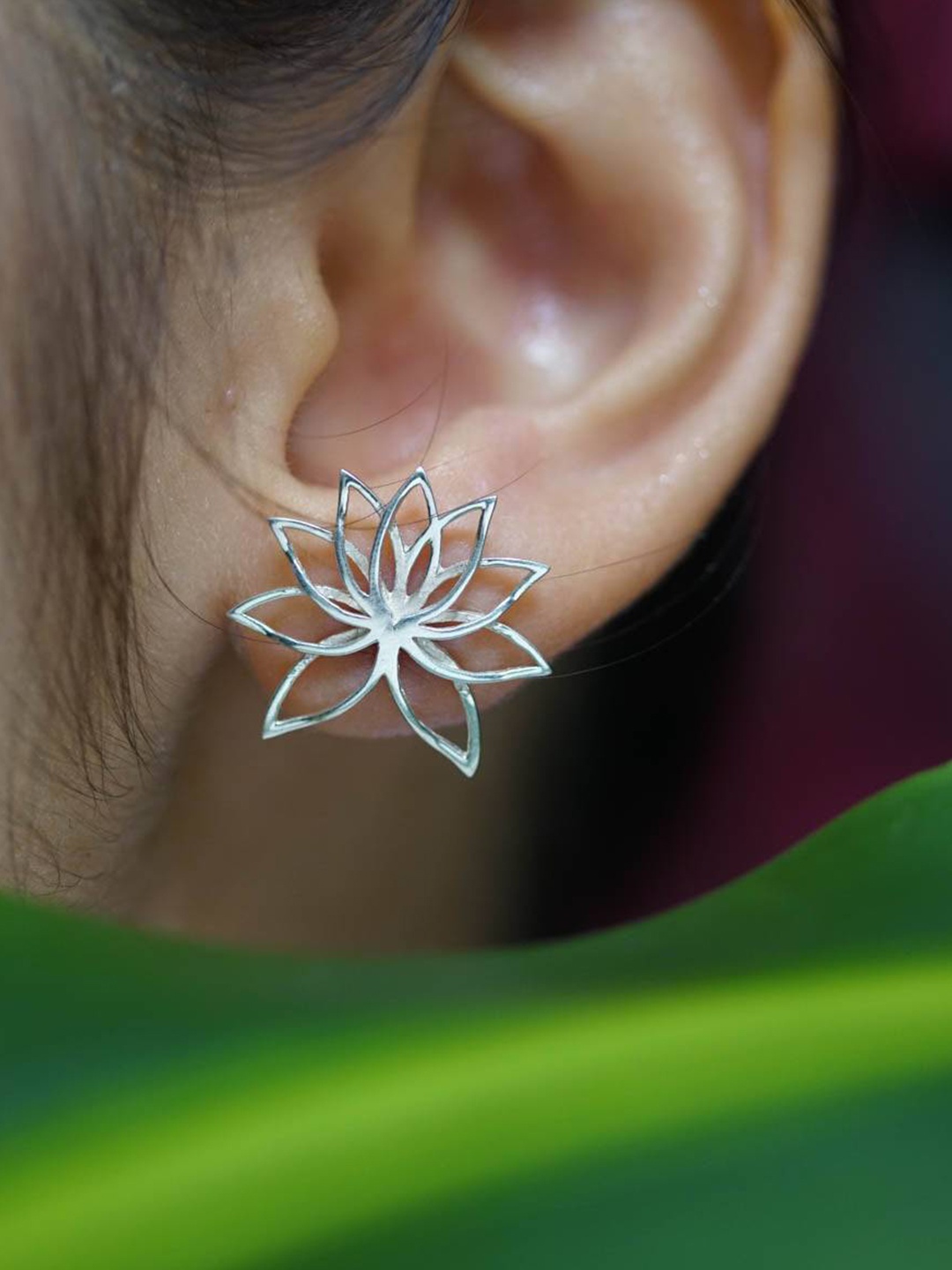 

House of Aadyaa 925 Sterling Silver Floral Studs