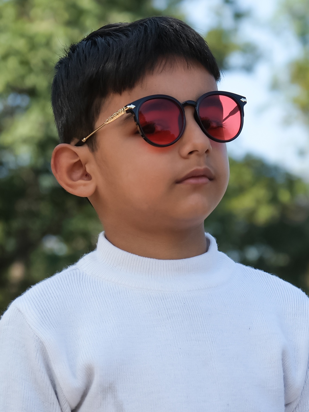 

DukieKooky Kids Wayfarer Sunglasses with UV Protected Lens DKSG488A, Red